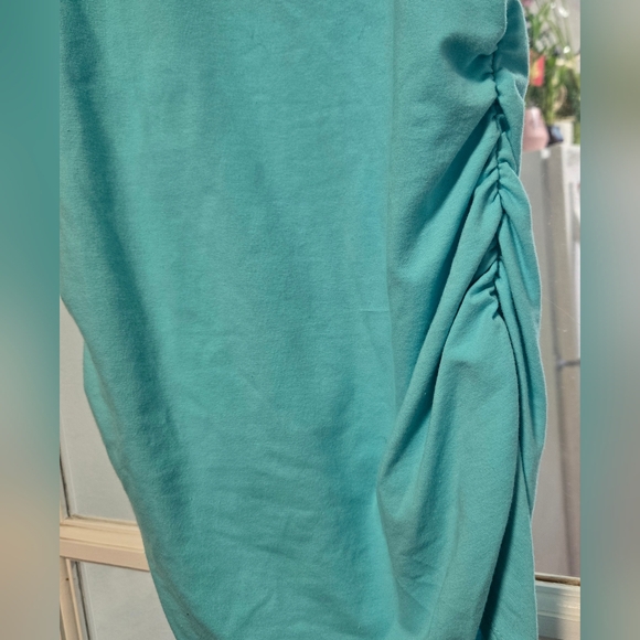 Boston Proper Cold Shoulder Cut Out Top Womens Extra Small Turquoise Blue Blouse - Picture 3 of 4